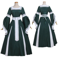 Halloween Costume for Women Cosplay Medieval Palace Princess Green Dress Renaissance Victorian Women Costume Cosplay Clothing