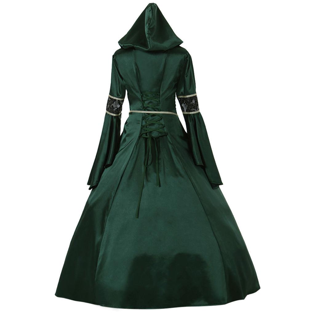 Medieval Elegant Long Sleeve Victorian Aristocrat Ball Gown Dress Deep Green Wedding Carnaval Party Fancy Dress Custom Made