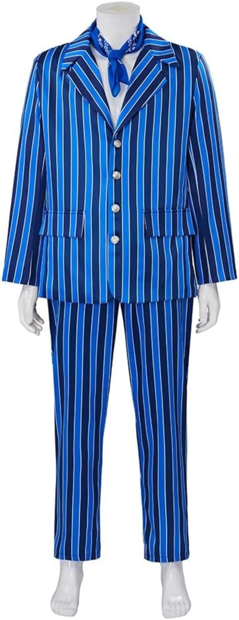 Men Austin Costume Blue Spy Movie Cosplay Outfit Adult 60s Spy Swinger Costume