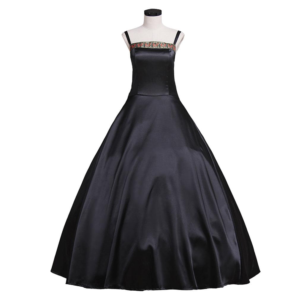 Victorian Rococo Medieval Gown Miko Ball Gothic Punk Black Velvet Dress Cosplay Costume