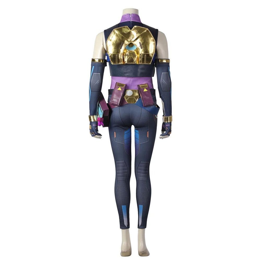 Valorant Neon Cosplay Costume – Blue Combat Uniform for Women | Full Set for Halloween & Party