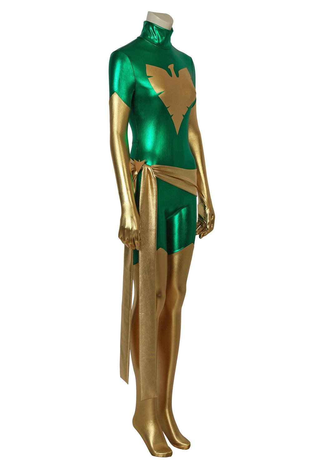 Green X-Men Dark Phoenix Jean Grey Cosplay Jumpsuit Costume for Halloween