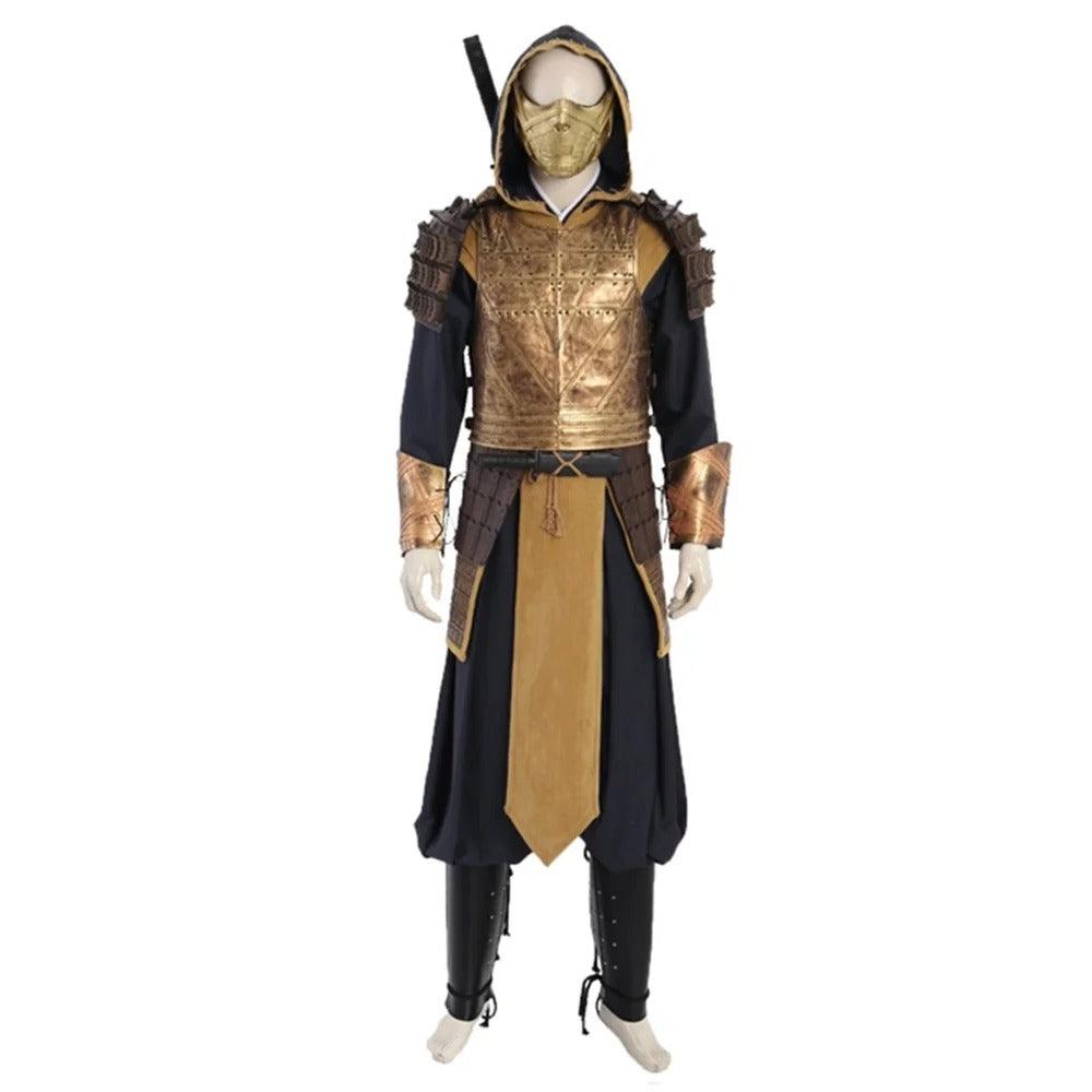 Mortal Kombat Scorpion Hanzo Hasashi Cosplay Costume Battle Suit for Halloween & Parties