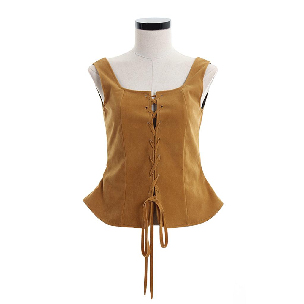 Ladies Gothic Renaissance Bodice Waistcoat Leather Vest