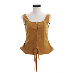 Ladies Gothic Renaissance Bodice Waistcoat Leather Vest