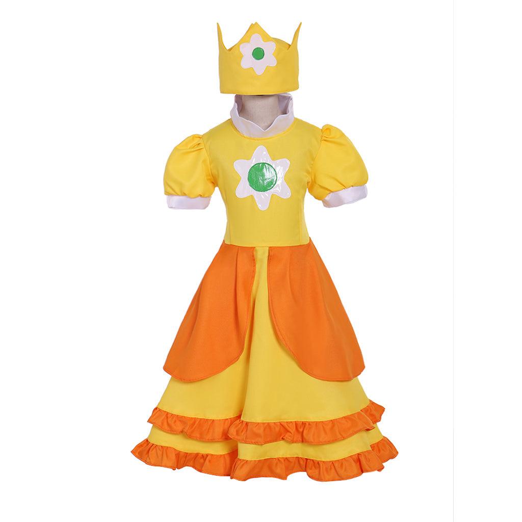 Princess Daisy Cosplay Costume for Girls - Cute Lolita Dress for Parties and Cosplay