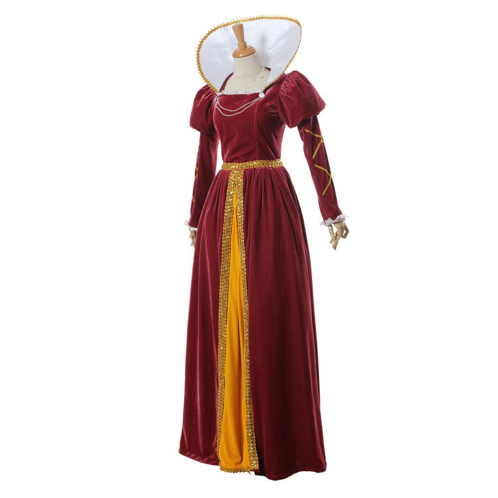 Victoria Ball Gown Medieval Renaissance Queen Costume Vintage Gothic Dress for Halloween Carnival Party