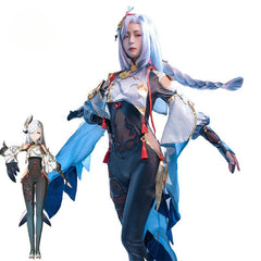 Shenhe Cosplay Costume Genshin Impact Shenhe Cosplay Costume Women Sexy Jumpsuit Outfits Halloween Full Set