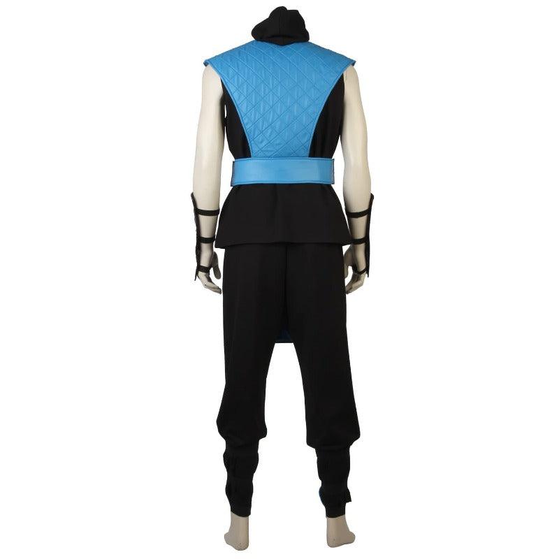 Mortal Kombat Sub-Zero Cosplay Costume Ninja Blue Fighter Outfit with Mask