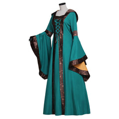 Medieval Renaissance Victorian Green Dress Gown Adult Fantasy Party Cosplay Costume