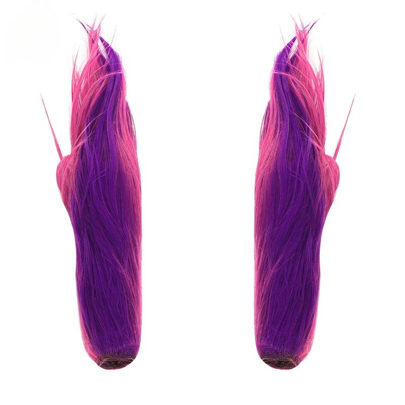 LOL Star Guardian Xayah Cosplay Wig The Rebel Wigs 65cm Long Pink Purple Wig with Ears Heat Resistant Synthetic Hair