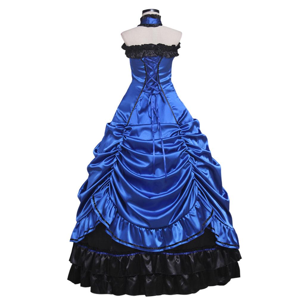 Gothic Steampunk Lolita Princess Ball Gown Medieval Court Rococo Vampire Tube Dress Suit Women's Carnival Masquerade Costume