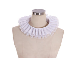 Mens Renaissance White Cotton Lace Jabot Collar Wrist Cuff Cosplay Accessories