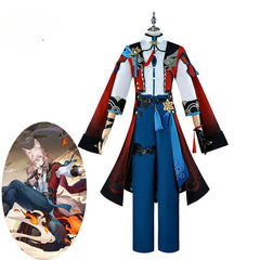 Honkai Star Rail Jiaoqiu Cosplay Costume Foxian Healer Jiaoqiu Men Suit Halloween Carnival Party Uniform with Tail