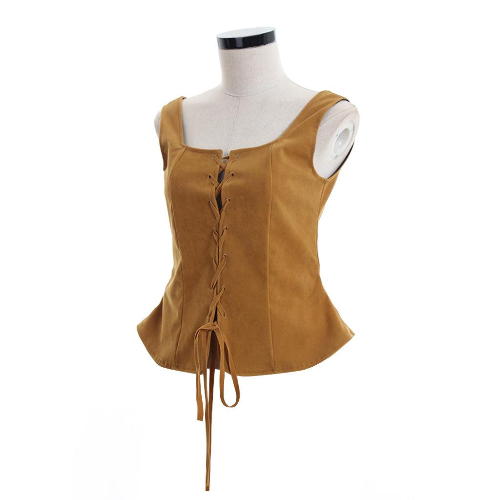 Ladies Gothic Renaissance Bodice Waistcoat Leather Vest