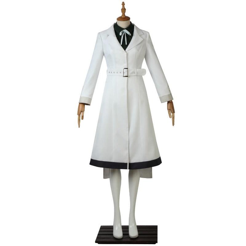 Yonebayashi Saiko Cosplay Costume White Trench Suit & Blue Wig - Tokyo Ghoul Anime Role Play