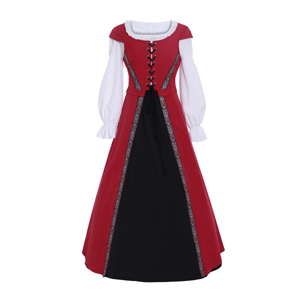 Medieval Renaissance Viking Princess Dress Women's Gothic Retro Victorian Civil War Costume Theme Party Ball Gown