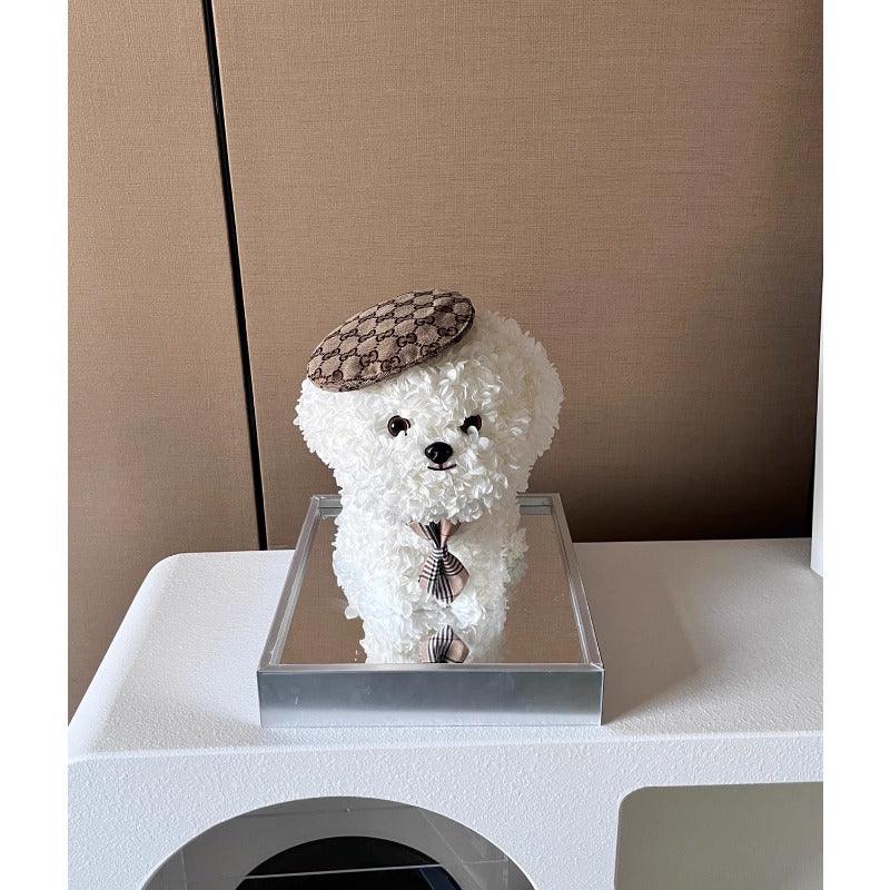 Bichon Maltese Forever Flower Puppy Figurine Gift Box - Perfect Christmas Gift for Girlfriend or Best Friend