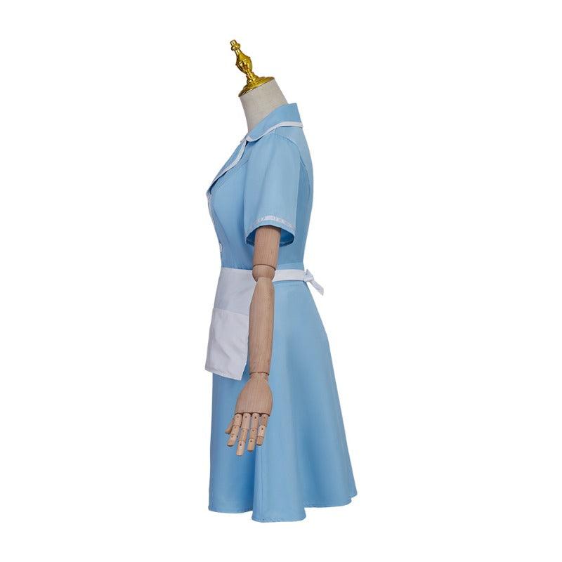 Waitress the Musical Inspired Cosplay Costume – Blue Maid Uniform Dress with Apron for Women