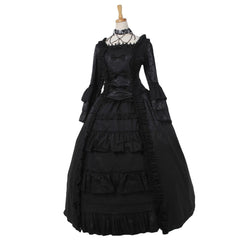 Strawberry Lolita Victorian Dress - Gothic Court-Inspired Square Neck Black Lolita Dress for Cosplay & Events