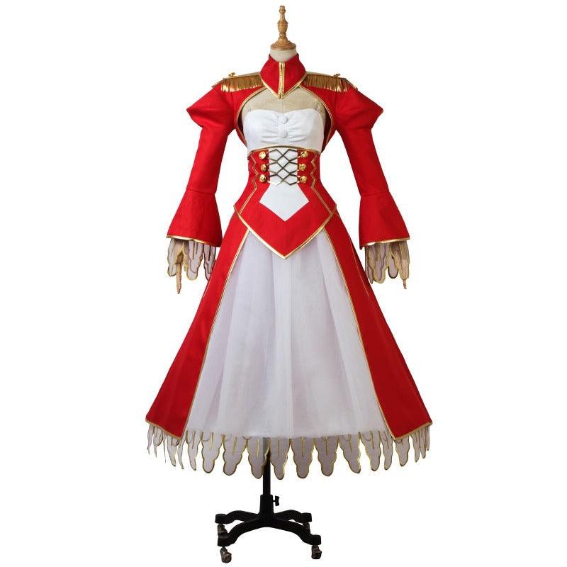 Nero Claudius Cosplay Costume Red White Dress - Fate/Grand Order Christmas Outfit