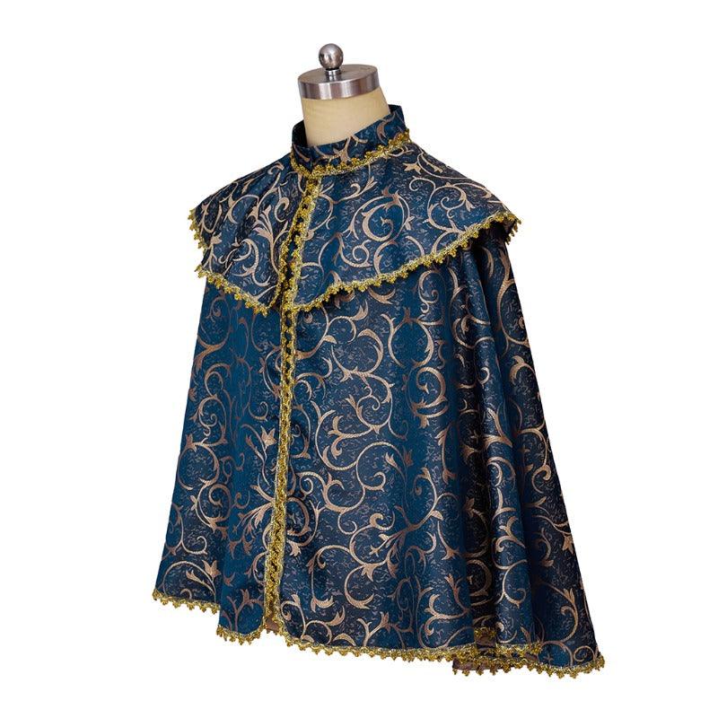 Medieval Vintage Tudor Cloak Costume - Victorian Prince Shawl Cape for Adults