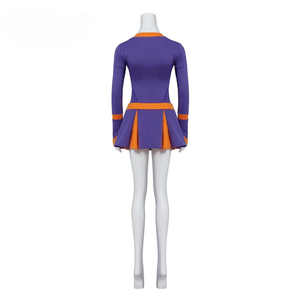 Jennifer Check Cheerleader Costume Purple High School Cosplay Outfit for Women