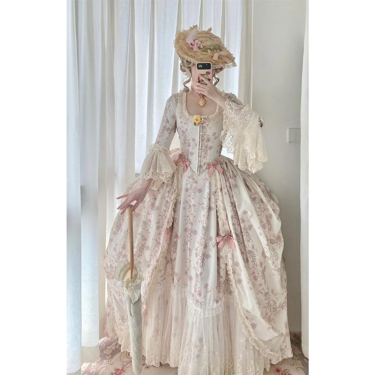 Robe A La Francaise Rococo Dress 18th Century Victorian Lady Royal Court Queen Marie Antoinette Costume Duchess Dress Ball Gown