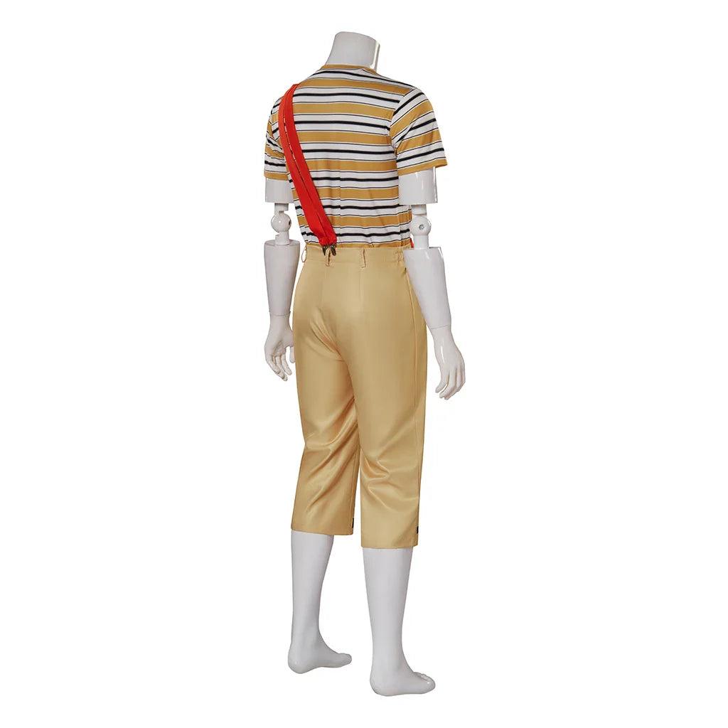 Mexican TV Play El Chavo Del Ocho Costume Men Stripe T Shirt Pants with Hat Full Set for Male Adult Halloween Outfits