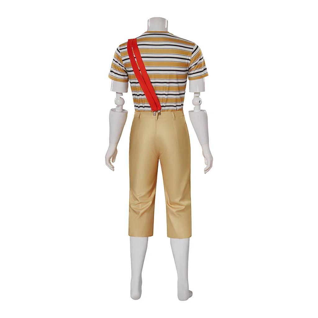 Mexican TV Play El Chavo Del Ocho Costume Men Stripe T Shirt Pants with Hat Full Set for Male Adult Halloween Outfits