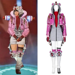 Game Apex Wattson Cosplay Costume Pink  Coat with Accessories Outfit Halloween Carnival Party Suit