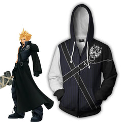 Game FF7 Remake Cloud Strife Cosplay Costume Unisex 3D Print Hoodie Sweatshirt Halloween Carnival Party Pullover