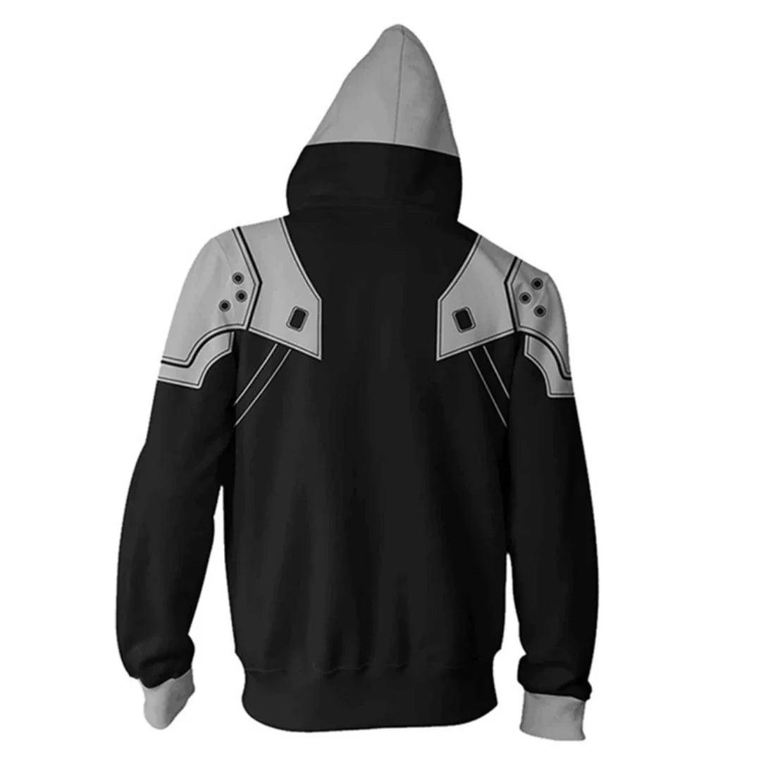 Game FFVII Rebirth Sephiroth Cosplay Sweatshirt Unisex Vintage 3D Printed Hooded Pullover Halloween Carnival Party Battle Coat