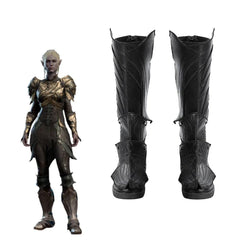 Game Minthara Cosplay Shoes For Women Punk Unique Design Black Long Boots Halloween Carnival Party Dress Up Props Accessories