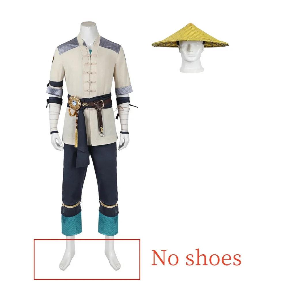 Game Mortal Kombat 1 Raiden Cosplay Costume Adult Men Fantasia Battle Uniform Full Set Halloween Carnival Party Disguise Suit