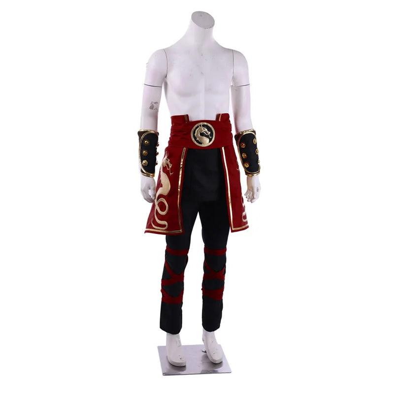 Mortal Kombat Liu Kang Cosplay Costume Deluxe Men's Halloween Party Suit with Headband