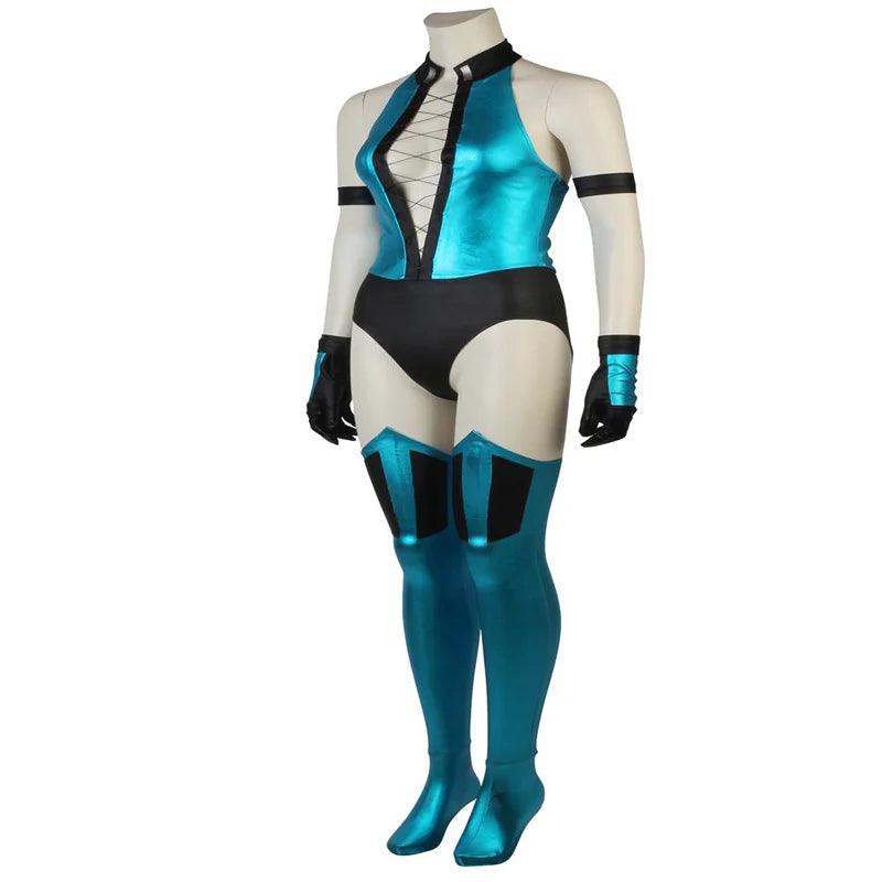 Game Mortal Kombat Kitana Costume - Sexy Cosplay Tights Battle Suit for Women | Full Adult Outfit for Halloween & Carnival