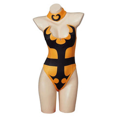 Mortal Kombat X Tanya Cosplay Costume | Yellow Jumpsuit Bodysuit with Gloves & Stockings