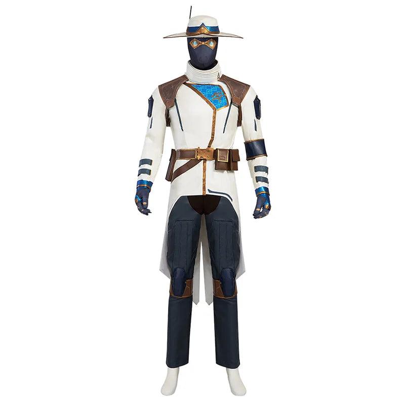 Valorant Cypher Cosplay Costume | Men's Hat, Coat, Pants, Accessories | Full Set for Halloween & Parties