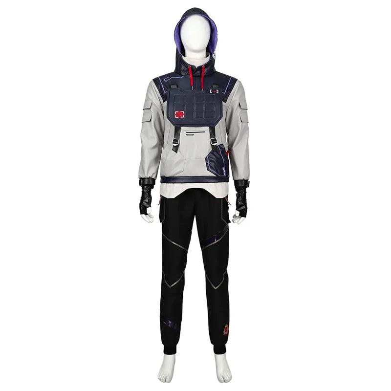 Game Valorant ISO Cosplay Costume Hooded Sweatshirt Pants Top Uniform Accessories Halloween Carnival Suit