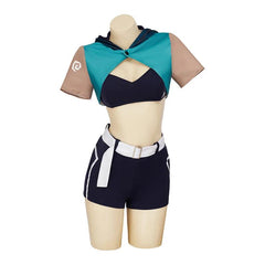 Valorant Jett Cosplay Costume Sexy Top and Pants Full Set for Women | Halloween Party Outfits