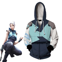 Game Valorant Jett Cosplay Costume Unisex 3D Print Hooded Pullover Halloween Carnival Party Sweatshirt Comic Con Streetwear