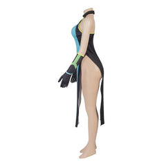 Valorant Viper Cosplay Costume Sexy Green Dress with Gloves and Socks Halloween Outfit