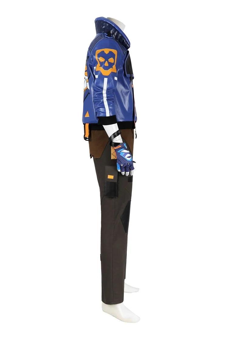 Game Valorant Yoru Cosplay Costume For Men Fantasia Blue Jacket Top Pants Mask Full Set Combat Uniform Halloween Party Outfits