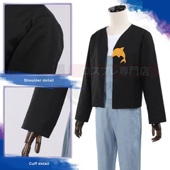 HOLOUN Blue Lock Anime Bachira Cosplay Costume Wig Rompers T-shirt Jacket Daily Wearing Dolphin Brooch Rose Net Synthetic Fiber