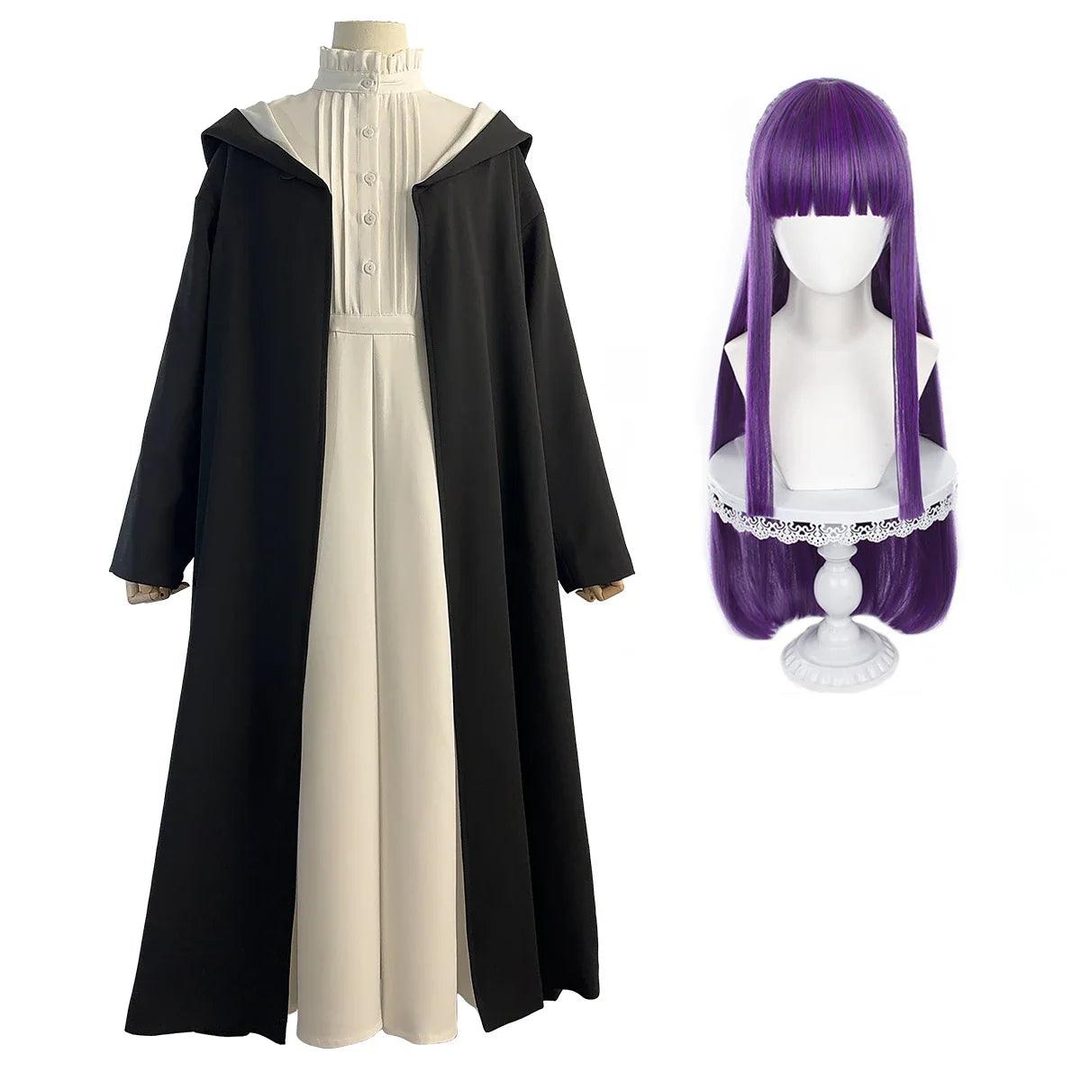 Frieren Beyond Journey's End Anime Fern Cosplay Costume Wig Cloak Coat Dress Casual Wearing Christmas New Year Gift