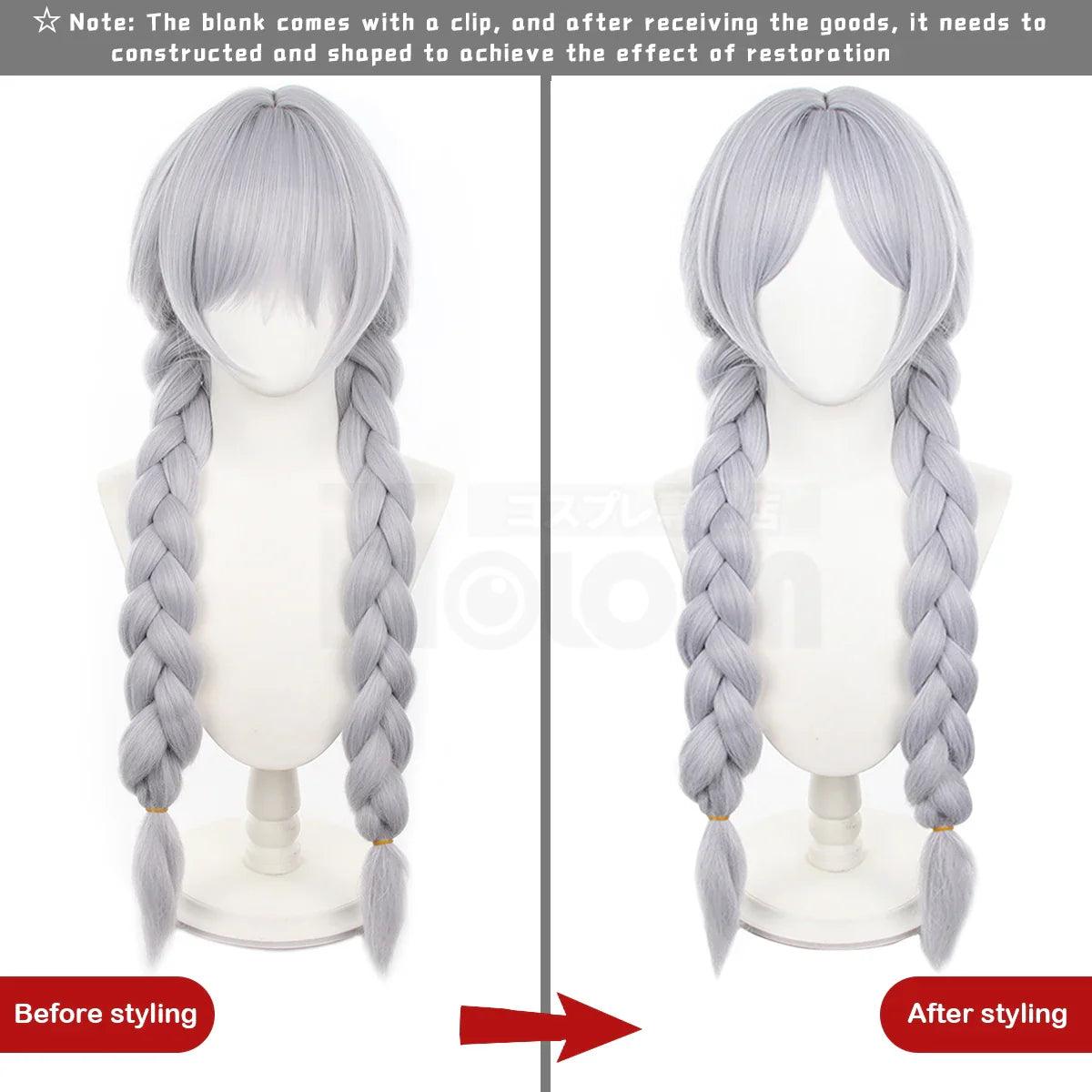 Frieren Beyond Journey's End Anime Frieren Cosplay Wig Braided Hair Rose Net Synthetic Fiber Adjustable Christmas Gift