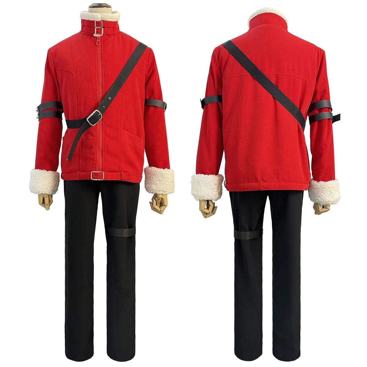 Frieren Beyond Journey's End Anime Stark Cosplay Costume Wig Red Winter Jacket Black Pants Casual Daily Wearing Gift