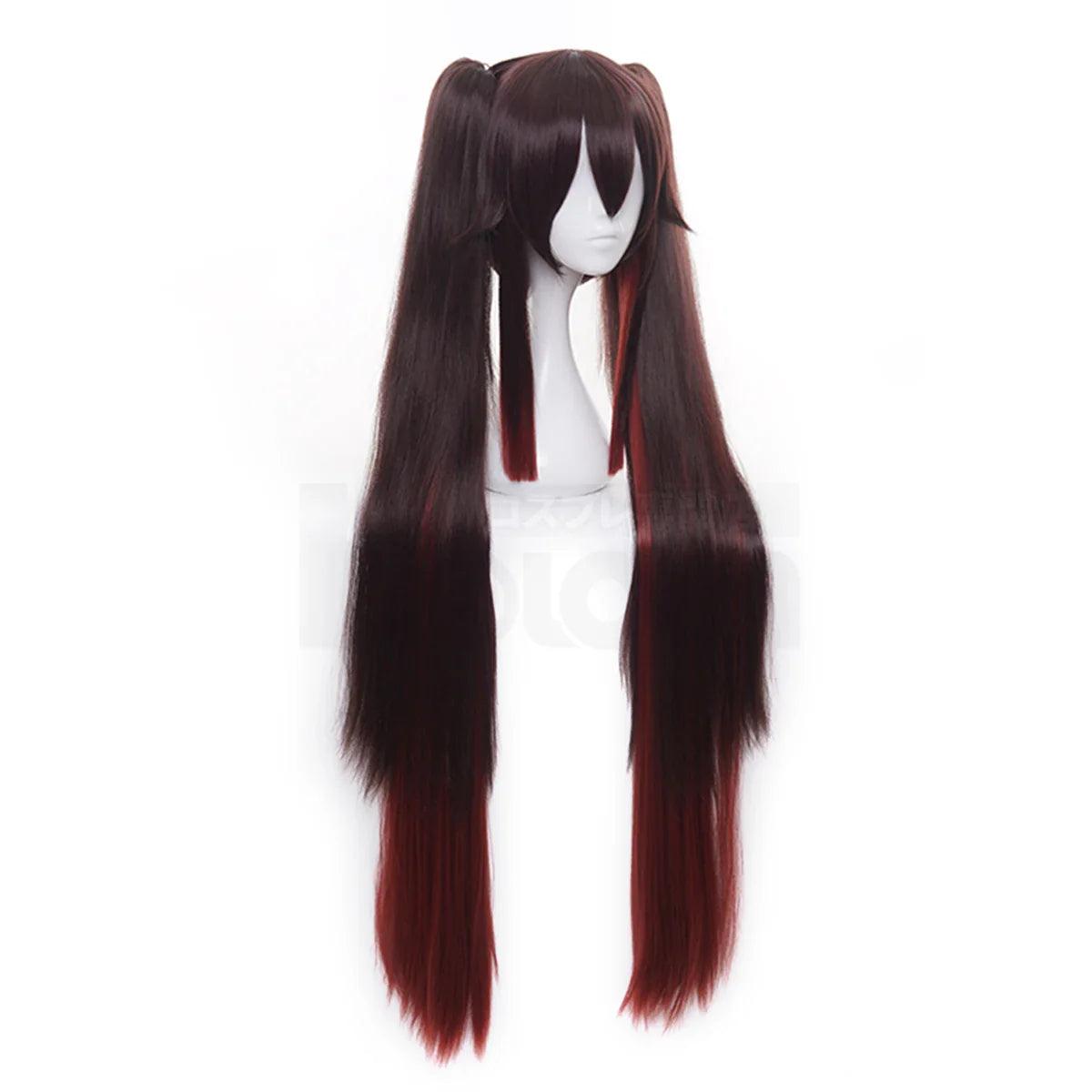 Genshin Impact Game Hu Tao Cosplay Wig Rose Net Synthetic Fiber Adjustable