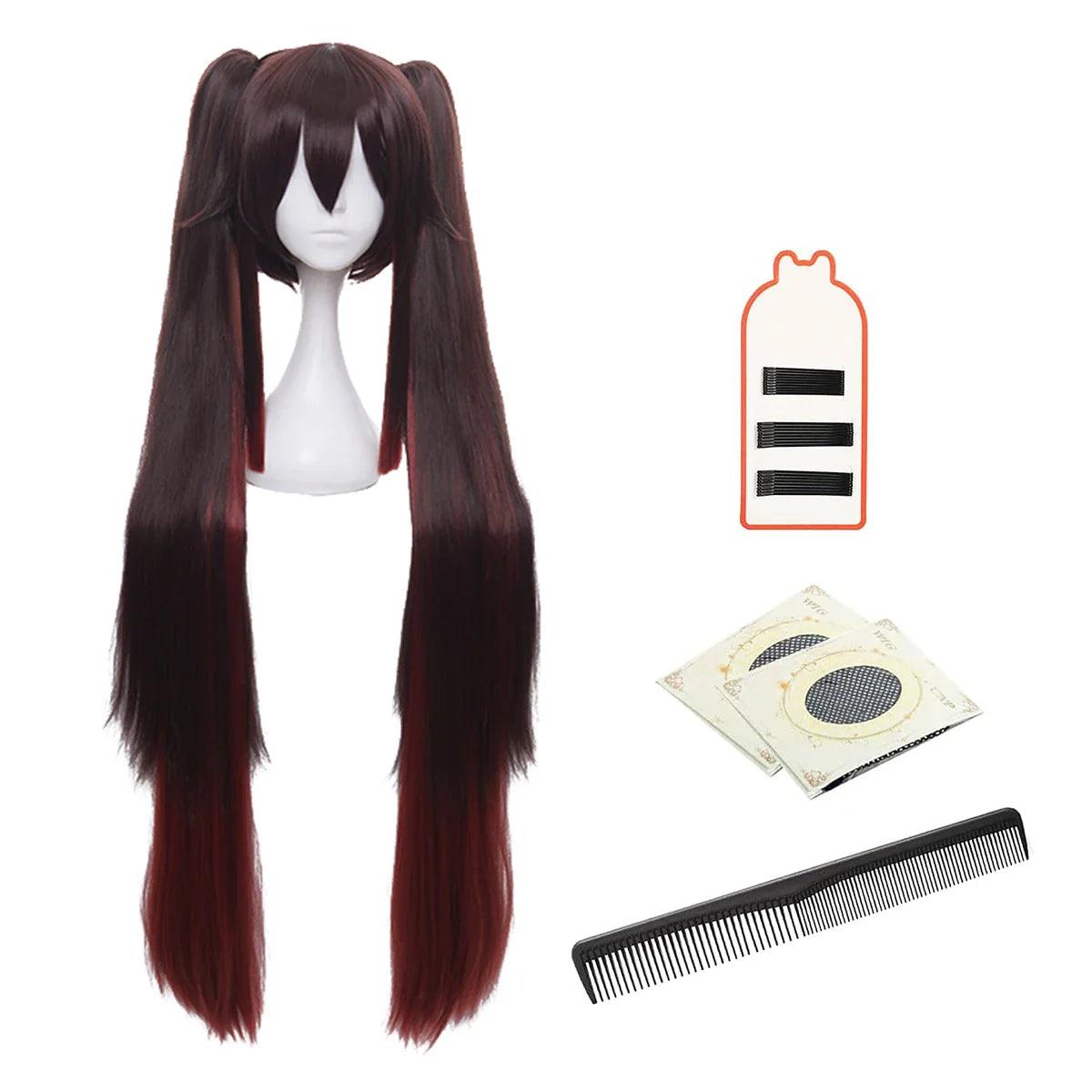 Genshin Impact Game Hu Tao Cosplay Wig Rose Net Synthetic Fiber Adjustable